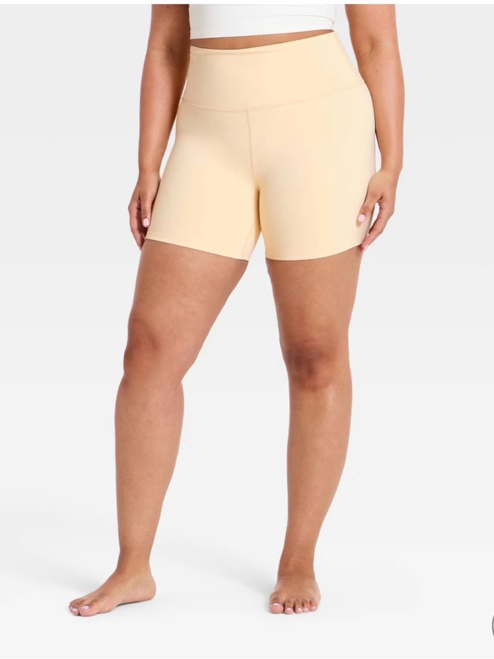 all in motion High-Rise Cream Bike Shorts